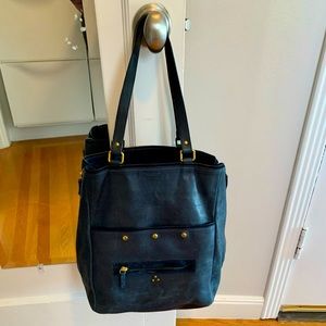 Jerome Dreyfuss Serge Bag, Navy with Gold Hardware